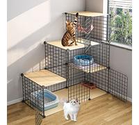 Cat Playpen - Ferret Cage, Cat Enclosure Metal Wire Grids Storage, Storage Bins Shelves, Modular Bookshelf, Closet Cabinet Ideal for Home, Living Room, Office,C2-111 * 49 * 109CM