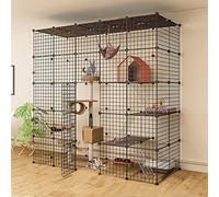 Cat Playpen - Ferret Cage Indoor Diy Cat Playpen Detachable Cat Crate Ideal for 1-4 Cats FANDIAO