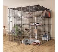 Cat Playpen - Ferret Cage Indoor Diy Cat Playpen Detachable Cat Crate Ideal for 1-4 Cats FANDIAO