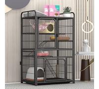 Cat Playpen for Indoor Cats, Cat Cage Carrierr, Pet Cages for Small Animals, Cat Kennels Cats House Pet Enclosure, Cat Houses for Outside, Reinforced and Thickened (Black 86 * 61 * 140cm)