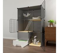 Cat Playpen for Indoor Cats, Cat Pen Cat Play Pens for Indoors Detachable Metal Wire Cat Crate Playpen Enclosures Large Exercise Place for 1-4 Cats Outdoor, Rabbit,Ferret,Small Animals ( Size : 75*49*