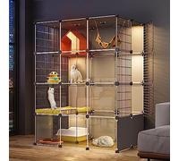 cat playpen for Indoor Cats, Transparent Pvc Design, Pet Cages for Small Animals, Large Exercise Place Ideal for 1-2 Cats(Package B,110 * 75 * 145CM)