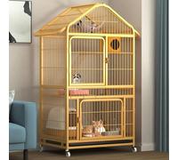 Cat playpen Guinea Pig Cages, Rat Cage Cat Cages Indoor, Pet Enclosure Includes Adjustable Resting Platforms, Removable Leak-Proof Pan, 360° 4-Locking Wheel Casters(85 * 61 * 165cm)