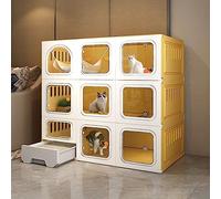Cat Playpen, Indoor Cat Cage Enclosure - Detachable and DIY Design for Large Exercise Area, Ideal for Indoor and Outdoor Use, Pet Home Condo