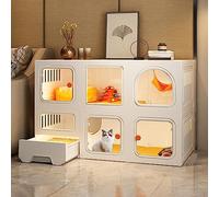 Cat Playpen, Indoor Cat Cage Enclosure - Detachable and DIY Design for Large Exercise Area, Ideal for Indoor and Outdoor Use, Pet Home Condo