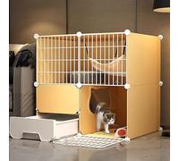 Cat playpen Indoor Detachable Metal Wire Indoor DIY Kennels Crate with Cat Litter Box Detachable Metal Wire KennelsExercise Place Ideal for 1-4 Ca(75x49x73cm)