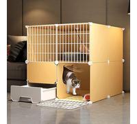 Cat playpen Indoor Detachable Metal Wire Indoor DIY Kennels Crate with Cat Litter Box Detachable Metal Wire KennelsExercise Place Ideal for 1-4 Ca(75x95x73cm)