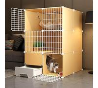 Cat playpen Indoor Detachable Metal Wire Indoor DIY Kennels Crate with Cat Litter Box Detachable Metal Wire KennelsExercise Place Ideal for 1-4 Ca(75x95x109cm)