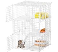 Cat playpen Indoor Diy 3-tier Detachable Metal Wire Kennels Crate Large Exercise Place Ideal for 1-2 Cat, Pet Etc(Wit)