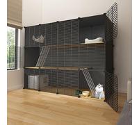 Cat Playpen, Indoor DIY Cat Cage, Strong Carrying Capacity, Easy to Clean Oxford Cloth Floor Mats, Corner Design for Small Animals