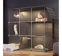 cat playpen Indoor/outdoor with Litter Box, Pet Playpen for Cats, Transparent Design, Kennels for Cats Easy To Clean(Package B,110 * 49 * 109CM)