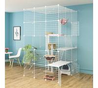 Cat playpen Indoor - Pet Kennel Kitten Cage Cat Outdoor Enclosure Metal Cat House Indoor DIY Sturdy Easy to Clean Detachable Exercise Place Ideal for 2-5 Cat(111x111x182cm)