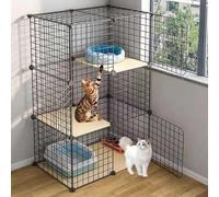 Cat playpen - Large 3 Tier Cat Enclosure Indoor Detachable Metal Wire Indoor DIY Kennels Crate Cat Kennels Ferret CageExercise Place Ideal for 1-3 Cats(75x39x109cm)