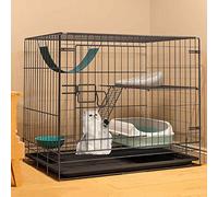 Cat Playpen Outdoor, Pet Playpen for Small Animals, Rabbit Playpen, Cat Cages Indoor Large with Litter Tray, Encrypted Metal Material, Convenient and Easy to Clean,Onecolor-83 * 58 * 69cm