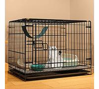 Cat Playpen Outdoor, Pet Playpen for Small Animals, Rabbit Playpen, Cat Cages Indoor Large with Litter Tray, Encrypted Metal Material, Convenient and Easy to Clean,Onecolor-85 * 60 * 70cm