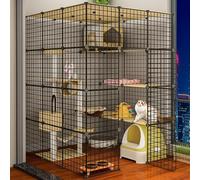Cat playpen Pet Playpen, for Small Animals, Diy Metal Wire Grid Cage, Pet Indoor Outdoor Exercise Pen for Guinea Pig, Hamster, Chinchillas and Hedgehogs(111 * 111 * 145cm)