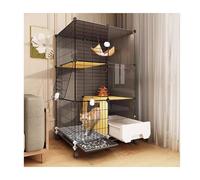 Cat Playpen with Doors on Wheels, Large Indoor Exercise Cage for Cats and Small Animals