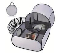 Cat Playpen with Tunnel, Portable Foldable Cat Enclosure Tent & Dog Playpen