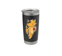 Cat Plays American Football Stainless Steel Insulated Tumbler