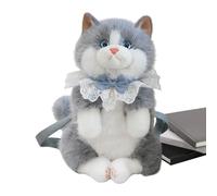 Cat Plush Backpack - Fashion Stuffed Bags, Cute And Soft Cat Shaped Backpack | Stuffed Animal Shoulder Bag | Beige Rucksack For Women Girls Mothers College Students Travelers Daily Shopping