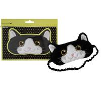 Cat Plush Comfortable Sleep Eye Mask (Black & White Cat)