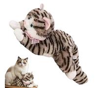 Cat Plush,Cute Soft Realistic Funny | Black Striped Plush Cat Stuffed Doll - for Home Bedroom Living Room Sofa Boys Girls Teens Adults Collectors