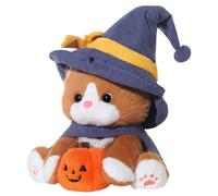 Cat Plush, Halloween Plush, Witch Cat With Hat And caps, Stuffed Animal Plushh Toy, Cute 10 Inch Stuffed Kitten Toy For Boys Girls Baby Party Birthday Bed Sofa Living Room Bedroom Halloween Decor