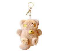 Cat Plush Keychain Doll - Cute Bell Cat Pendant Toy, Soft Stuffed Bag Charm Accessory, Mini Hanging Ornament Decoration, Smooth Fabric Craftsmanship | Ideal For Purse Backpack Keys Gift Giving