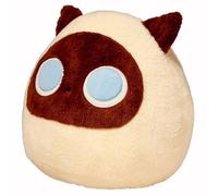 Cat Plush Pillow, Round Big Cat Stuffed Animal Soft Hugable Lying Pillow Adult Girl Birthday (White)