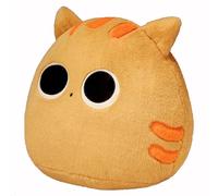 Cat Plush Pillow, Round Big Cat Stuffed Animal Soft Hugable Lying Pillow Adult Girl Birthday (Yellow)