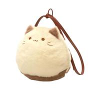Cat Plush Tote Bag - Plush Feline Shoulder Satchel with Padded Interior, Cat Messenger Handbag | Zipper Coin Pocket, Ban Strap, C, Se référer à la description