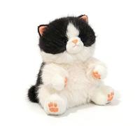Cat Plush Toy, Cuddly Toy Lifelike Interactive Cat with Realistic Meow Sounds, Cats Doll Kitten Farm Animals Stuffed Toys, Kitten Plushie Toy, Cat Teddy Pillow Gifts for Boys and Girls (Cowcat,15cm)
