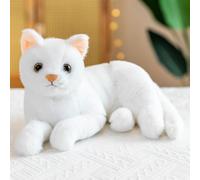Cat Plush Toy - Cute Cat Stuffed Animal Realistic Soft Cuddly C-at Toy Cute Kitty Plush Kittens Toy Fluff-y C-at Soothing Hugging Sleeping Birthday Christmas Children's Day Gift For Kids Adults