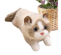 Cat Plush Toy Stuffed Animal - Kitten Farm Animals Stuffeds | Realistic Cat Plush Animals Stuffed | Soft Doll Interactive with Sound for Kids Nursery Decor Bedroom Living Room Dorm Bir