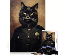 Cat Police Jigsaw Puzzles 1000 Pieces Mental Dexterity Easy Relaxation Flawless Fit Meaningful Gift size 38x52cm