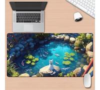 Cat Pond Large Gaming Mouse Pad, 900x400x2mm Extended gaming mouse mat XXL improved Precision and Speed Mousemat with Stitched Edges, Desk Mat for Keyboard and Mouses