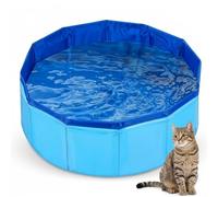 Cat Pool, Foldable Dog Pool and Mini Paddling Pool for Pets, 30 x 11 cm Foldable Pool Ideal for Home and Travel, Versatile Pet Pool for Cats and Small Dogs