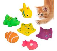 Cat Pool Toys - Cat Toy Set - Pet Water Playthings | 6pcs Floating Squeaky Pool Toys For Cats And Puppies Fun Bath Backyard Pet Fish Toy