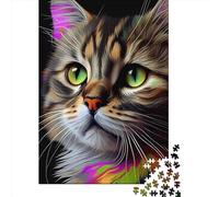 Cat Pop Art Animal Face 12 Paper Jigsaw Puzzles for Adults 1000 Piece Toys Family Jigsaw Games Birthday Puzzle Educational Boys Girls 1000pcs (38x26cm)