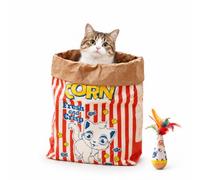 Cat Popcorn Crinkle Bag, Foldable Cat Tunnel Toy，1 Pack | Giant Popcorn Bag for Cats Folds Flat After Play and Comes in 1, 2 or 3 Pack Options for Home Pet Corners