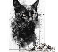 Cat Portrait Watercolor Puzzle 1000 Pieces Jigsaws Puzzles for Adults Educational Game for Adult Teenagers 1000pcs (75x50cm)
