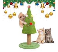 Cat Post 'Christmas Tree - Cartoon Scratch for Indoor Cats | Natural Sisal Pet Toy with Aesthetic Ornaments, Girlfriend's Little Kittens