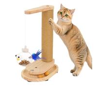Cat Post - Sisal Rope Scratching Column, Treat Release Activity Rolling Ball Track Base, Interactive Climbing | Suitable for Kittens Cats Any