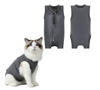 Cat Post Surgery Suit, Surgical Recovery Onesie for Cats Kittens, Comfortable Cat Vest After Surgery Female for Surgical Recovery & Wound Protection (Dark Grey, L)
