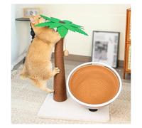 Cat Post with Bed with Sisal Rope, Dangling Balls 3 in 1, 24H Scratching Posts for Indoor Cats with Reinforced Stable Base for Cat Kitten Play and Rest