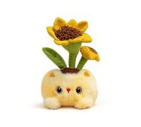 Cat Potted plant plush toy creative ornament birthday gift Cuddly Super Soft Cute Detachable design Stuffed Built-in fragrance Funny Desktop Home Decor Girls Boys Gift Christmas - 17cm Sunflower
