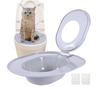 Cat Potty Toilet Training Kit, Kitten Train, Reusable Urinal, Potty Safe Removable for Home, Pet, Kittens, House, Rv, Travel, Bedroom, Living Room, Bathroom, 15.35x14.17x3.94 Inches