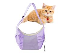 Cat Pouch - Large Zippered Carrier Bag Ventilated Mesh for Bike and Airplane, Soft Shoulder Strap with Breathable Panels, Pet Travel Tote for Hiking, Car, Puppy, 18.5x10.24x12.6 inches
