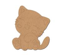Cat Pre Marked Design 23 - Premium MDF & Plywood Embellishments Laser Cut Craft Shapes for Scrapbooking, Card Making, DIY Decor, Weddings & Personalized Projects