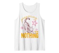 Cat Preparing to Do Nothing Funny Lazy Relaxation Humor Tank Top